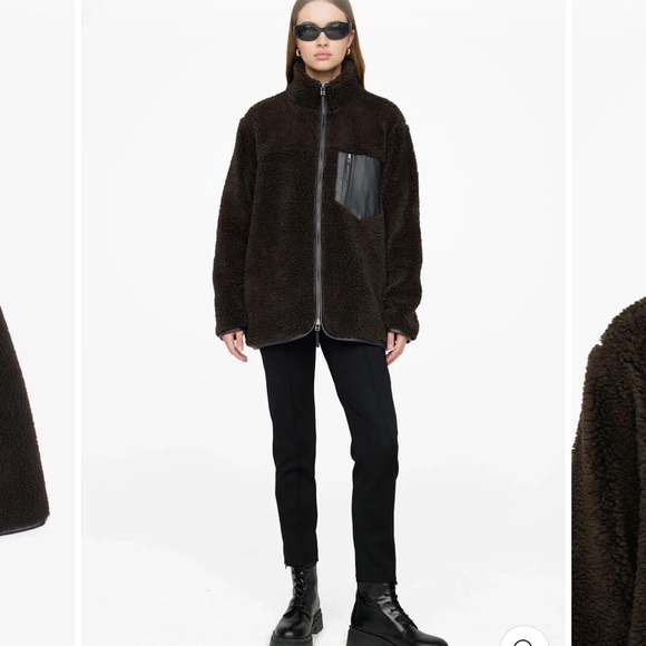 Anine Bing Jackets & Blazers - Anine Bing Ryder Full Zip Sherpa Teddy Brown Oversized Jacket Sz XS